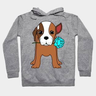 Crazy dog with a rose Hoodie